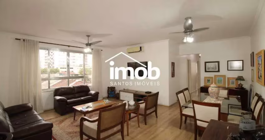Apartamento no gonzaga, 3 quartos (1 suíte), sacada, 1 vaga demarcada
