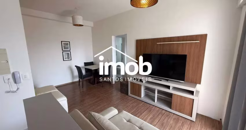 Apartamento de 1 dormitório para alugar próximo à praia, andar alto, lazer, vista livre - boqueirão, santos/sp