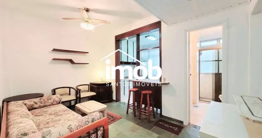 Apartamento mobiliado à venda no gonzaga, santos – 1 dormitório, próximo à praia