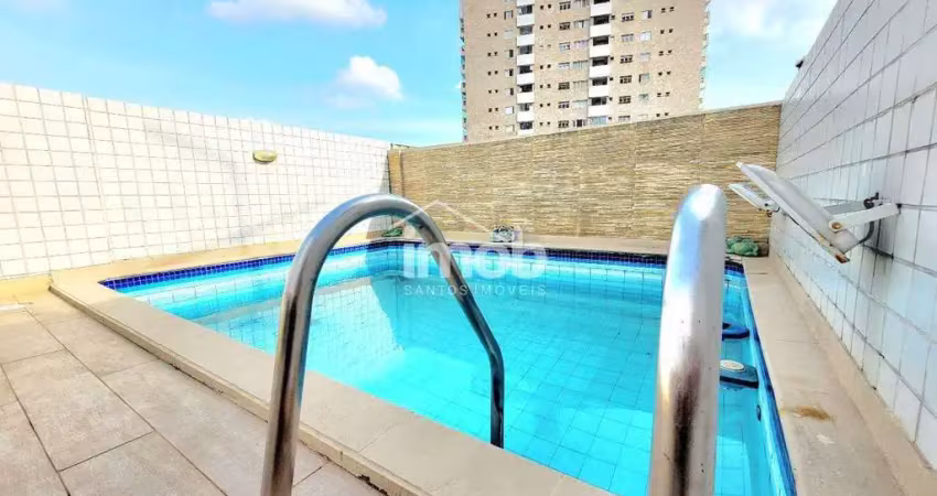 Cobertura triplex na vila belmiro, santos: conforto, elegância, piscina e churrasqueira privativas!