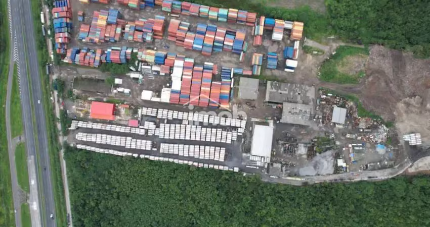 Terreno com galpão para alugar - andaraguá, praia grande/sp