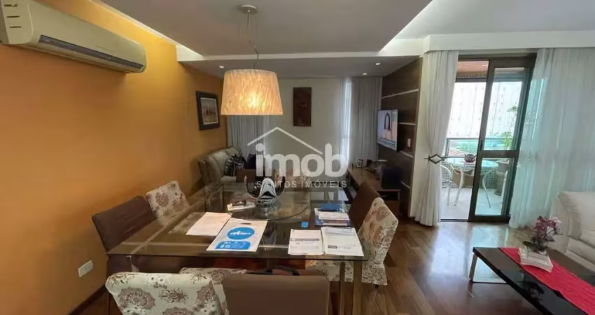Apartamento no gonzaga, 2 suítes, varanda, lazer e 1 vaga de garagem demarcada