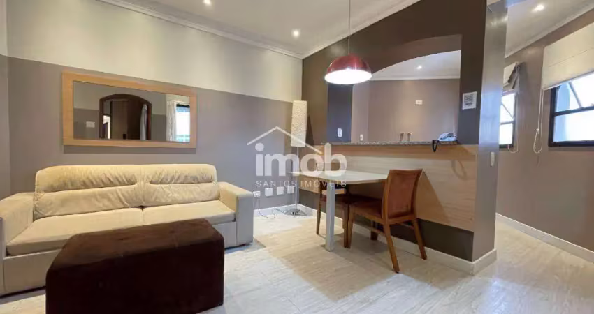 Flat com 1 dormitório à venda, 48 m² - gonzaga - santos/sp