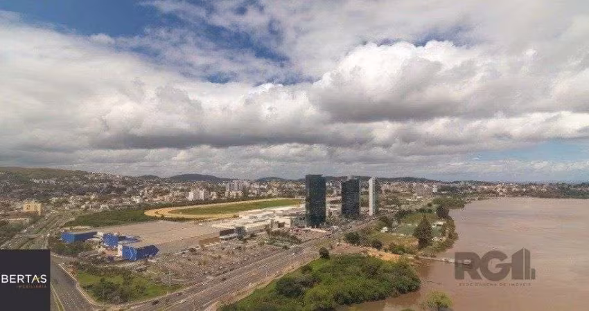 Sala comecial com vista para o Guaíba