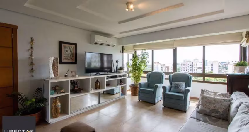 Apartamento possui 3 dormitórios, sendo 1 suíte, semi-mobiliado, com 107,27m² de