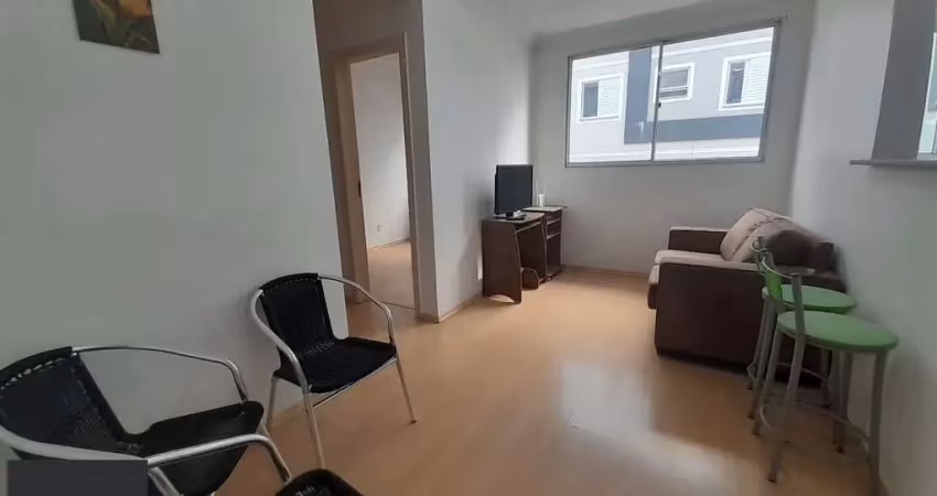 Apartamento mobiliado de 2 dormitórios, 1 suíte e 1 vaga