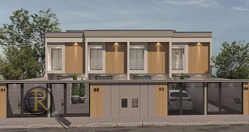 Sobrado com 3 dormitórios e 2 vagas recém-construído no Rio Pequeno, Camboriú/SC