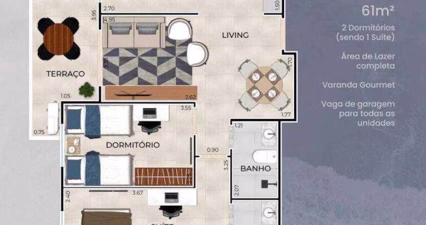 Apartamento com 2 quartos à venda na Vila Guilhermina Praia Grande/SP