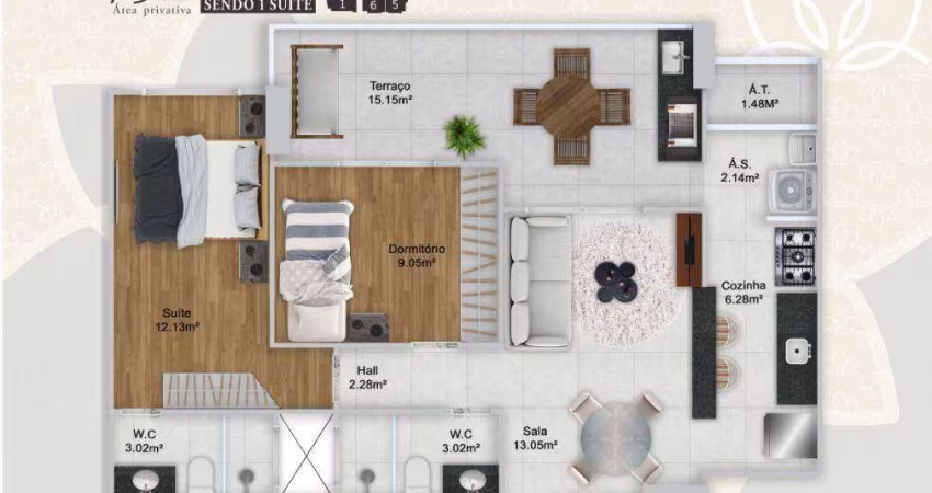 Apartamento com 2 quartos à venda na Vila Guilhermina Praia Grande/SP
