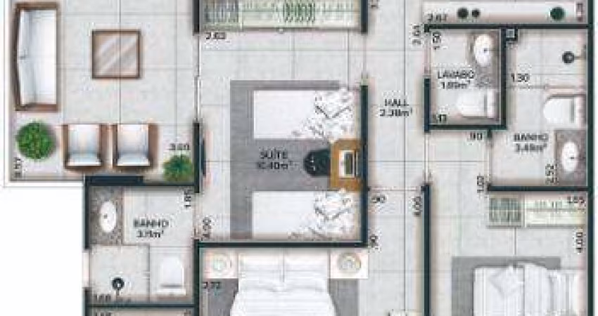 Apartamento com 3 quartos no Canto do Forte em Praia Grande/SP