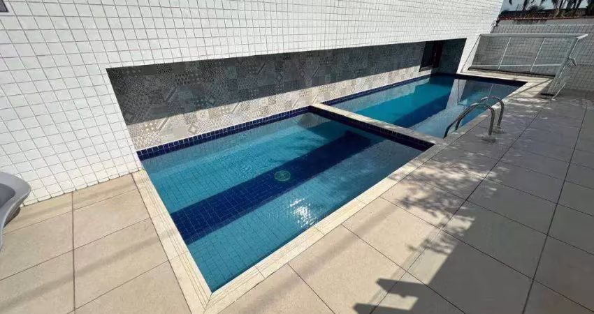 Apartamento mobiliado com 2 quartos 1 suíte com sacada gourmet à venda na guilhermina praia grande