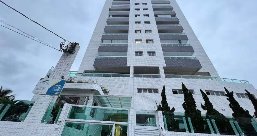Apartamento com 1 quarto com suíte e sacada gourmet a 400m da praia – lazer completo