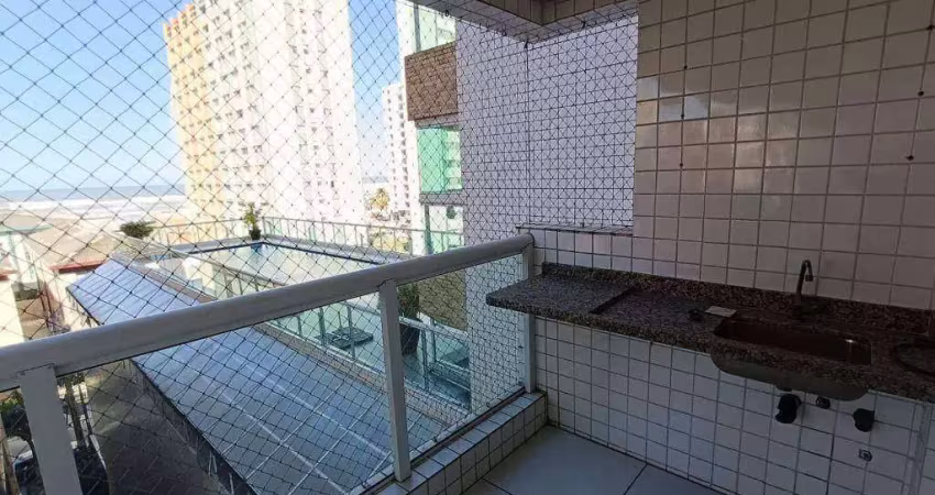 Apartamento vista mar com 2 quartos na tupi em praia grande/sp