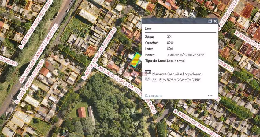 Terreno a venda 300 m2   jd sao silvestre   maringa pr