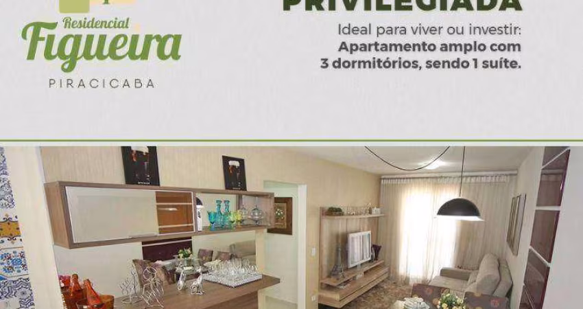 Apartamento com 3 dormitórios à venda, 70 m² por R$ 275.000,00 - Dois Córregos - Piracicaba/SP