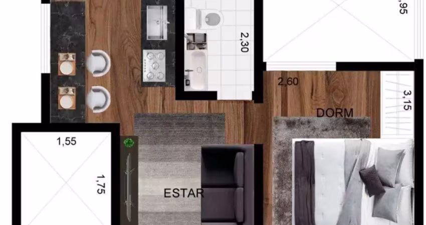 Apartamento com 1 quarto à venda no Campo Grande, São Paulo 