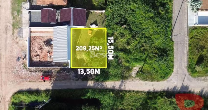 TERRENO LIMPO E NIVEL DA RUA, COM 209,25m2, LOTEAMENTO VOLTA AO MUNDO EM ITAPOÁ/SC, AO LADO LOTEAM. CENTRAL PARK
