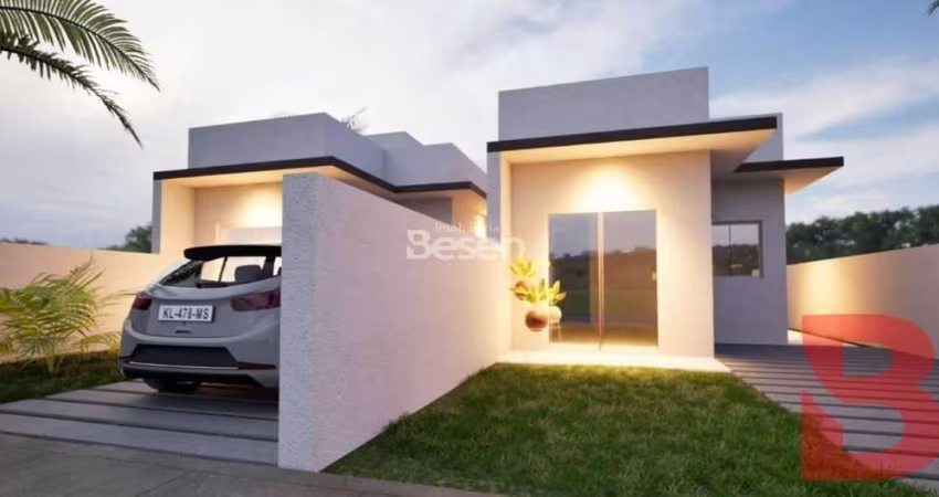 CASA NOVA 02 QUARTOS SENDO 01 SUÍTE - 53,86M² DE ÁREA CONSTRUÍDA - 180M² DE TERRENO - BALN. JARDIM DA BARRA