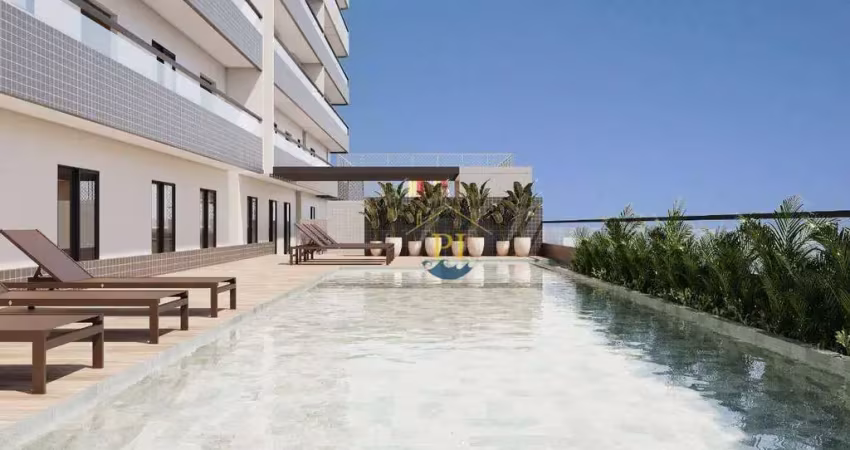Apartamento com 2 dormitórios à venda, 71 m² por r$ 488.000 - caiçara - praia grande/sp