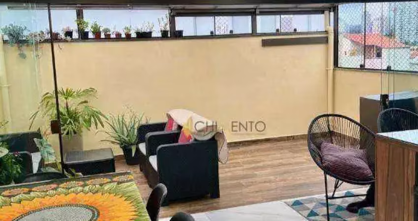 Cobertura com 2 dormitórios à venda, 110 m² por r$ 530.000 - vila são pedro - santo andré/sp