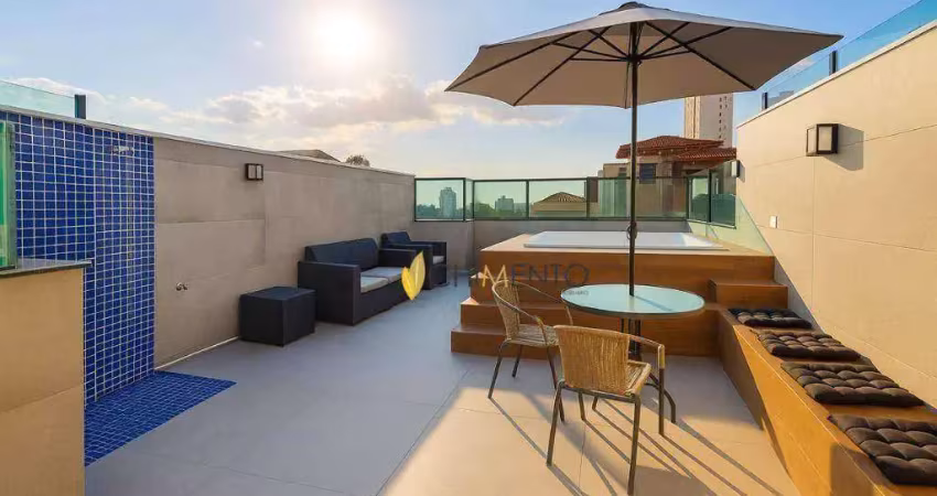 Cobertura com 3 dormitórios à venda, 150 m² por r$ 780.000,00 - vila valparaíso - santo andré/sp