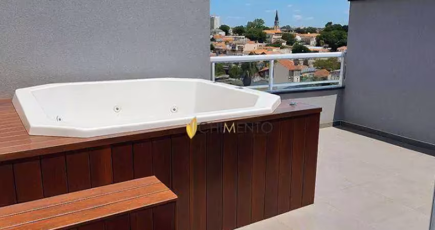 Cobertura com 3 dormitórios, 124 m² - venda por r$ 780.000 ou aluguel por r$ 4.265/mês - vila scarpelli - santo andré/sp