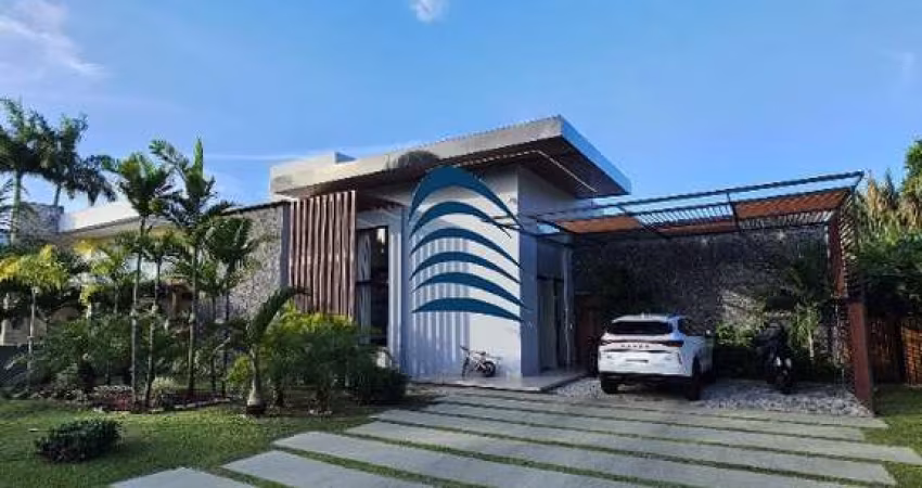 Casa Moderna Térrea à Venda no Condomínio Vida Marina, Busca Vida, Camaçari | 3 Suítes no Térreo | Piscina com Cascata e Área Gourmet | Terreno 100% P