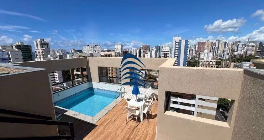 Cobertura Vista Mar Pituba com 04 pavimentos e 211m² no Residencial Rio Branco - 3 suítes - Norte Sul - Bem ventilado
