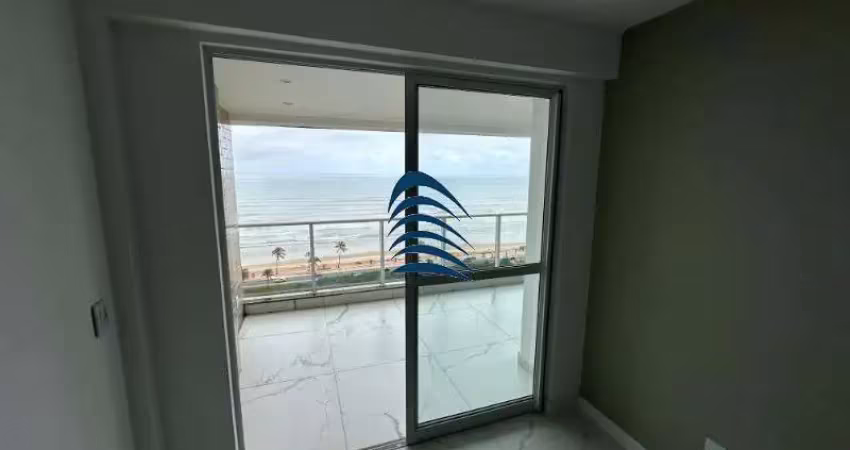 Apartamento Frente mar Varanda gourmet, 46m 01 quarto e sala, banheiro social, cozinha aberta, área de serviço, piso em porcelanato, armários embutidos, fogão cooctop, forno, depurador de ar, andar al