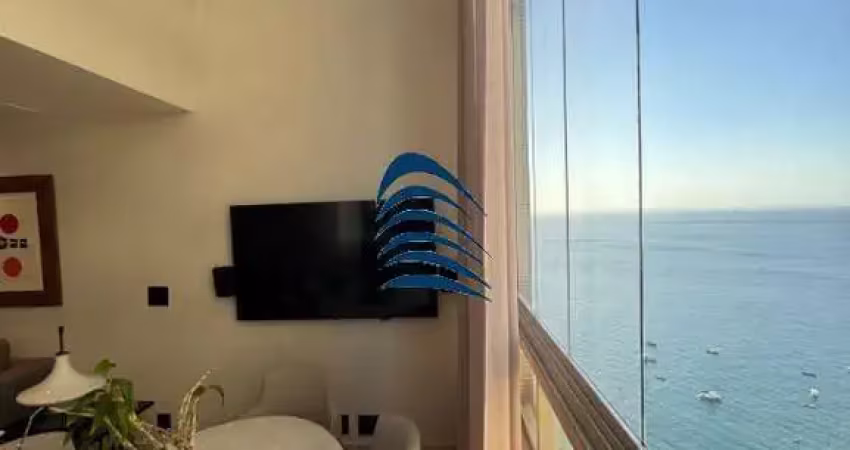 Apartamento a venda no victoria loft totalmente reformado, mobiliado , loft duplex com 1 quarto com closet, 65 m2, banheiro, lavabo, vista mar