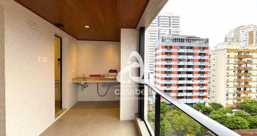 Apartamento com 1 dormitório à venda, 54 m² por r$ 695.000,00 - boqueirão - santos/sp