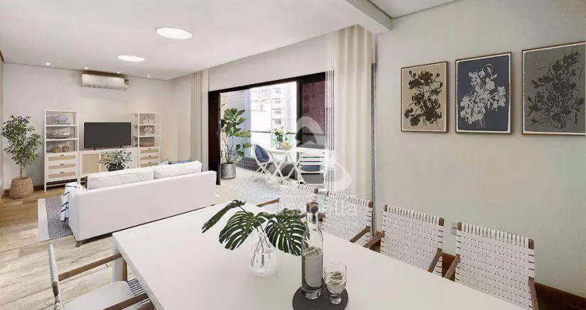 Apartamento com 3 dormitórios para alugar, 145 m² por r$ 8.500,00/mês - ponta da praia - santos/sp