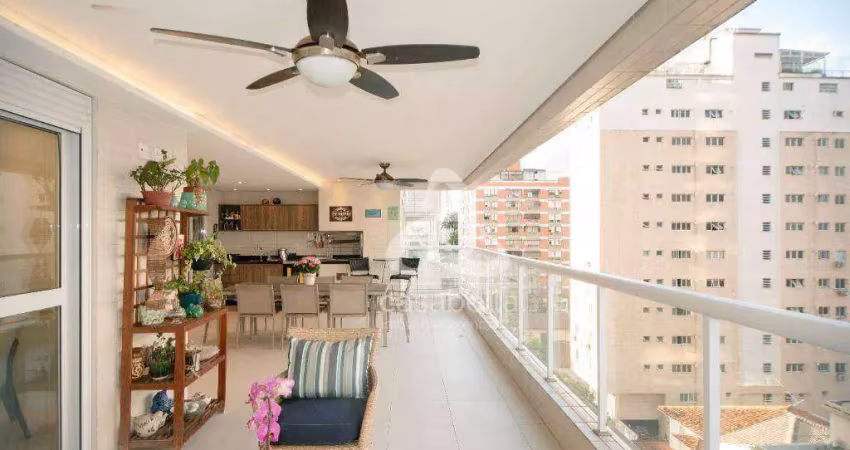Apartamento com 3 dormitórios à venda, 167 m² por r$ 2.350.000,00 - boqueirão - santos/sp