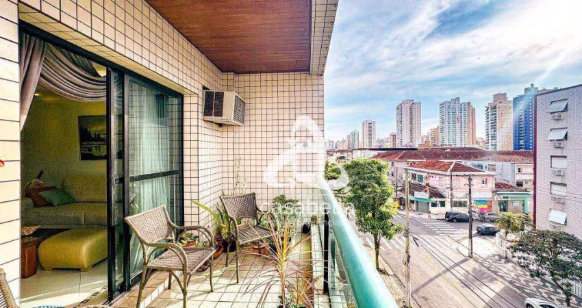 Apartamento com 3 dormitórios à venda, 149 m² por R$ 1.090.000,00 - Embaré - Santos/SP
