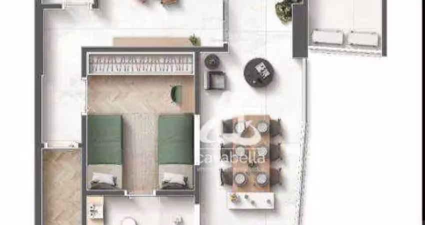 Apartamento com 2 dormitórios à venda, 96 m² por R$ 1.449.917,00 - Embaré - Santos/SP