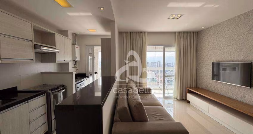 Apartamento com 1 dormitório para alugar, 57 m² por R$ 6.500,02/mês - Gonzaga - Santos/SP