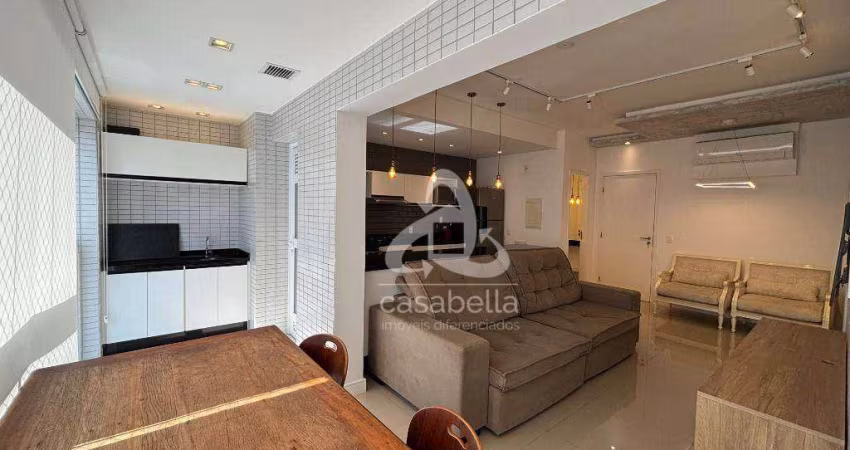 Apartamento com 1 dormitório para alugar, 57 m² por R$ 6.500,02/mês - Gonzaga - Santos/SP