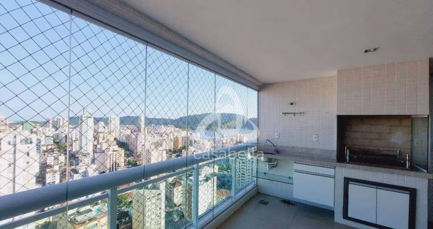 Apartamento com 3 dormitórios para alugar, 150 m² por R$ 13.000,00/mês - Aparecida - Santos/SP