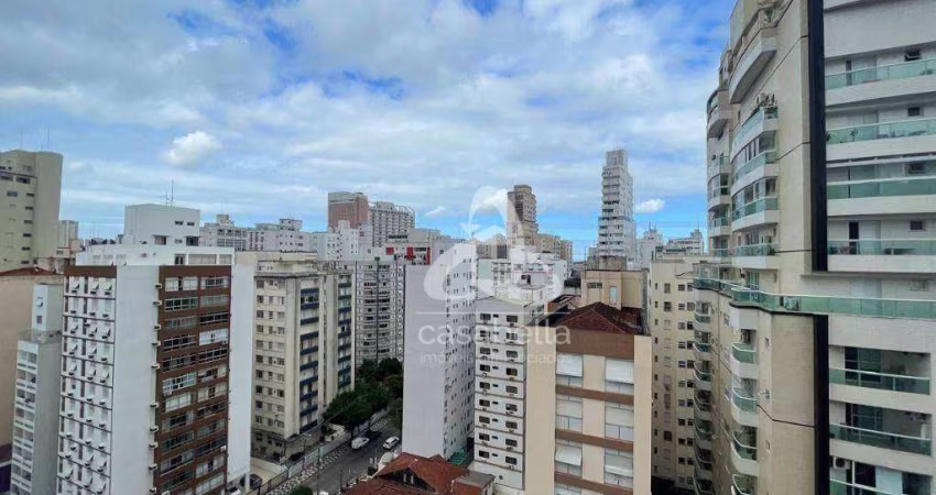 Apartamento com 2 dormitórios para alugar, 75 m² por R$ 5.000,00/mês - Gonzaga - Santos/SP