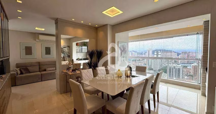 Apartamento com 3 dormitórios à venda, 167 m² por r$ 2.390.000,00 - boqueirão - santos/sp