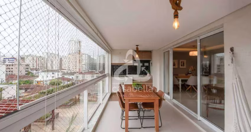 Apartamento com 3 dormitórios à venda, 155 m² por r$ 2.000.000,00 - embaré - santos/sp