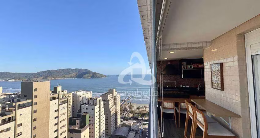 Apartamento com 3 dormitórios para alugar, 125 m² por r$ 12.002,00/mês - embaré - santos/sp