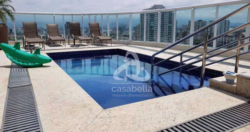 Apartamento com 3 dormitórios à venda, 186 m² por r$ 2.200.000,00 - ponta da praia - santos/sp