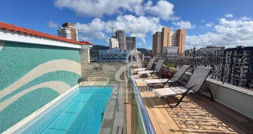 Cobertura com 3 dormitórios para alugar, 420 m² por r$ 20.002,00/mês - ponta da praia - santos/sp