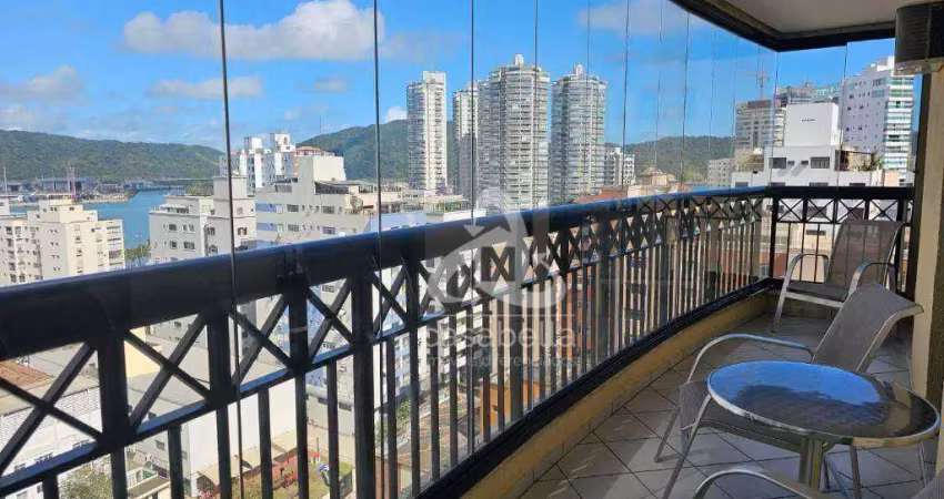 Apartamento com 3 dormitórios para alugar, 128 m² por r$ 7.502,00/mês - ponta da praia - santos/sp