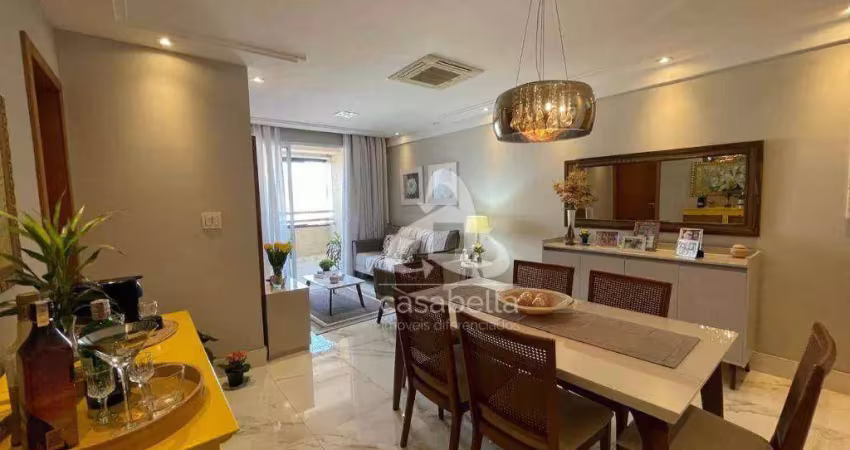 Apartamento com 3 dormitórios à venda, 103 m² por r$ 1.170.000,00 - embaré - santos/sp