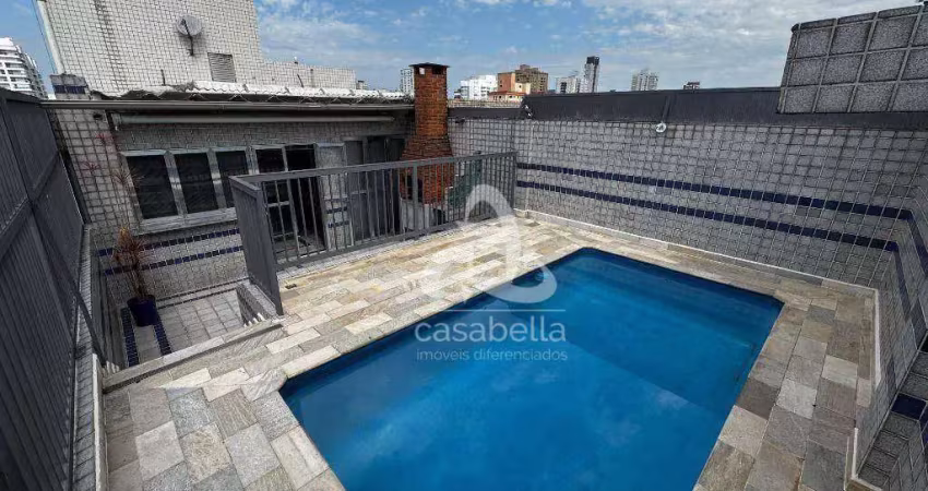 Cobertura com 2 dormitórios à venda, 147 m² por r$ 905.000,00 - embaré - santos/sp