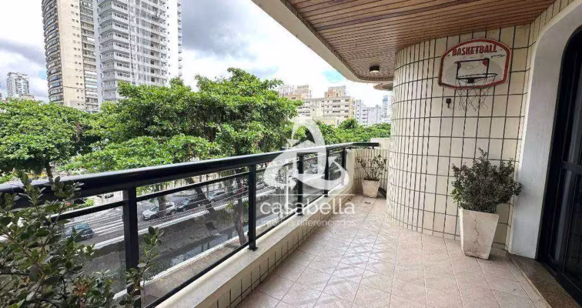 Apartamento com 3 dormitórios para alugar, 175 m² por r$ 8.202,00/mês - gonzaga - santos/sp