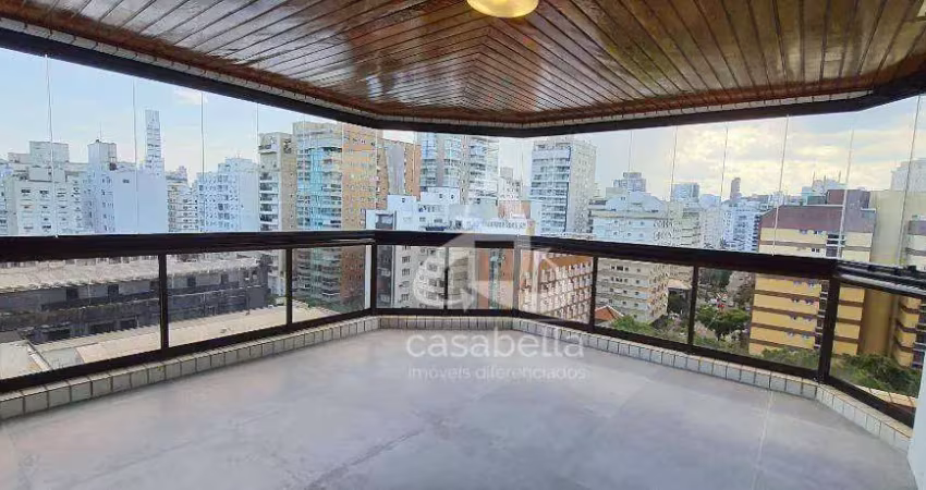 Apartamento com 4 dormitórios para alugar, 377 m² por r$ 16.443,00/mês - gonzaga - santos/sp