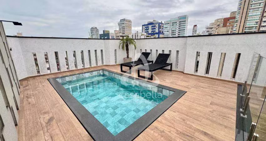 Cobertura com 4 dormitórios à venda, 347 m² por r$ 4.900.000,00 - embaré - santos/sp